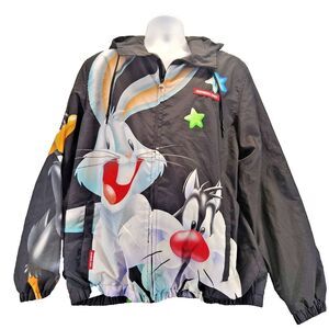 Looney Tunes Members Only Bugs Bunny Windbreaker Sportswear Hoodie Jacket Mens L